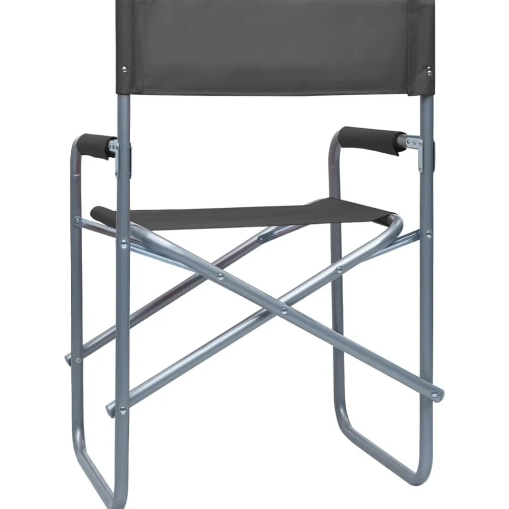 Maison Exclusive Tables Et Chaises De Jardin | - Chaises de metteur en scène lot de 2 acier gris