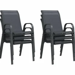 Maison Exclusive - Chaises empilables de jardin lot de 6 gris tissu textilène Outlet