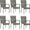 Maison Exclusive - Chaises empilables d'extérieur lot de 6 gris résine tressée New