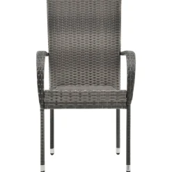 Maison Exclusive - Chaises empilables d'extérieur lot de 6 gris résine tressée New