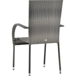 Maison Exclusive - Chaises empilables d'extérieur lot de 6 gris résine tressée New