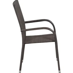 Maison Exclusive Tables Et Chaises De Jardin | - Chaises empilables d'extérieur lot de 2 résine tressée marron