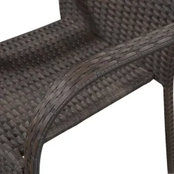 Maison Exclusive Tables Et Chaises De Jardin | - Chaises empilables d'extérieur lot de 2 résine tressée marron