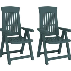 Maison Exclusive Tables Et Chaises De Jardin | - Chaises inclinables de jardin lot de 2 vert pp