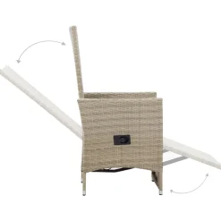 Maison Exclusive - Chaises inclinables lot de 2 et coussins résine tressée beige Online