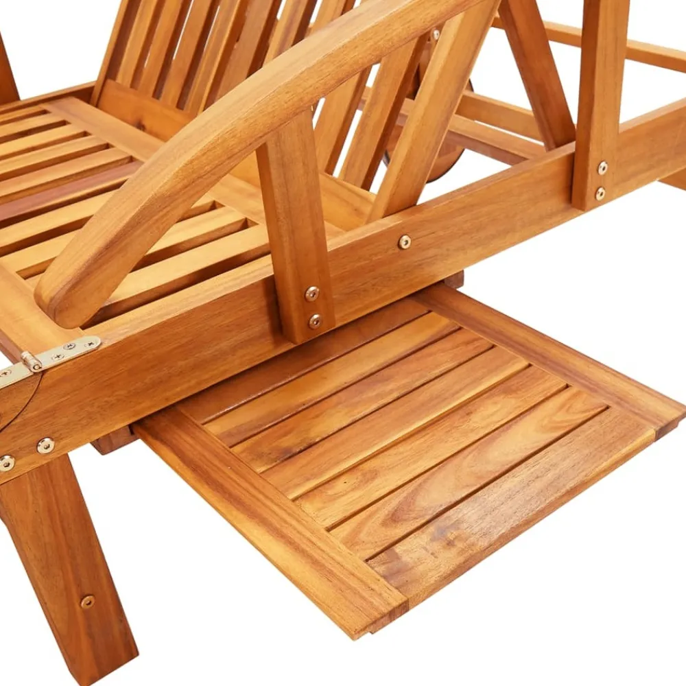 Maison Exclusive - Chaises longues lot de 2 avec table et coussins acacia solide Outlet