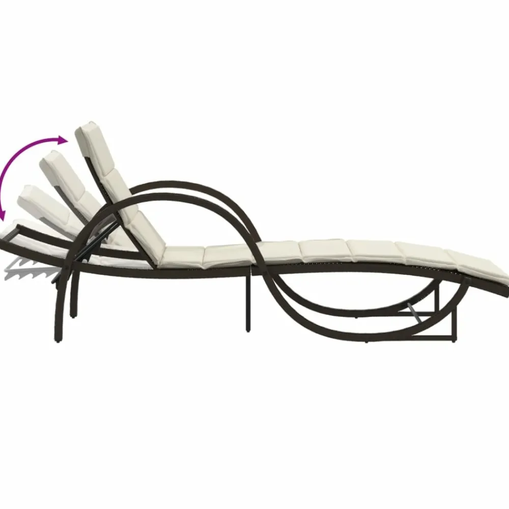 Maison Exclusive - Chaises longues lot de 2 avec coussins marron résine tressée Hot