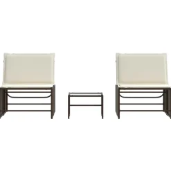 Maison Exclusive - Chaises longues 2 pièces avec table en résine tressée marron New