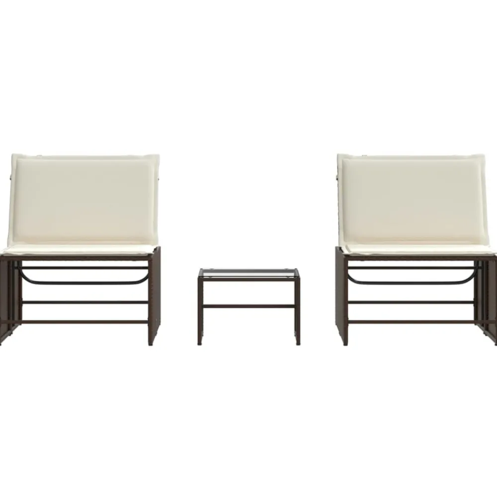 Maison Exclusive - Chaises longues 2 pièces avec table en résine tressée marron New