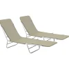 Maison Exclusive - Chaises longues pliables lot de 2 acier et tissu taupe Clearance