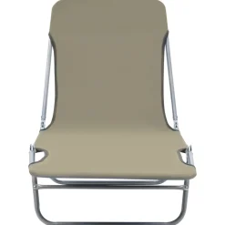 Maison Exclusive - Chaises longues pliables lot de 2 acier et tissu taupe Clearance