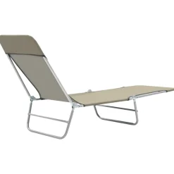 Maison Exclusive - Chaises longues pliables lot de 2 acier et tissu taupe Clearance