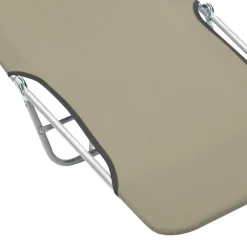 Maison Exclusive - Chaises longues pliables lot de 2 acier et tissu taupe Clearance