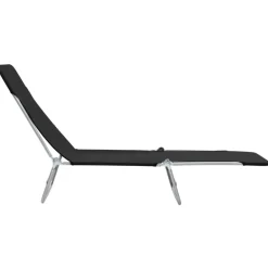 Maison Exclusive Bains De Soleil, Transats Et Hamacs | - Chaises longues pliables lot de 2 acier et tissu noir