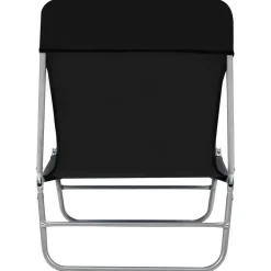 Maison Exclusive Bains De Soleil, Transats Et Hamacs | - Chaises longues pliables lot de 2 acier et tissu noir