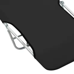 Maison Exclusive Bains De Soleil, Transats Et Hamacs | - Chaises longues pliables lot de 2 acier et tissu noir