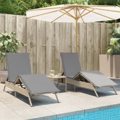 Maison Exclusive - Chaises longues lot de 2 avec table beige résine tressée Discount