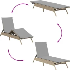 Maison Exclusive - Chaises longues lot de 2 avec table beige résine tressée Discount