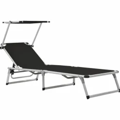 Maison Exclusive - Chaises longues pliables et toit lot de 2 aluminium textilène Discount