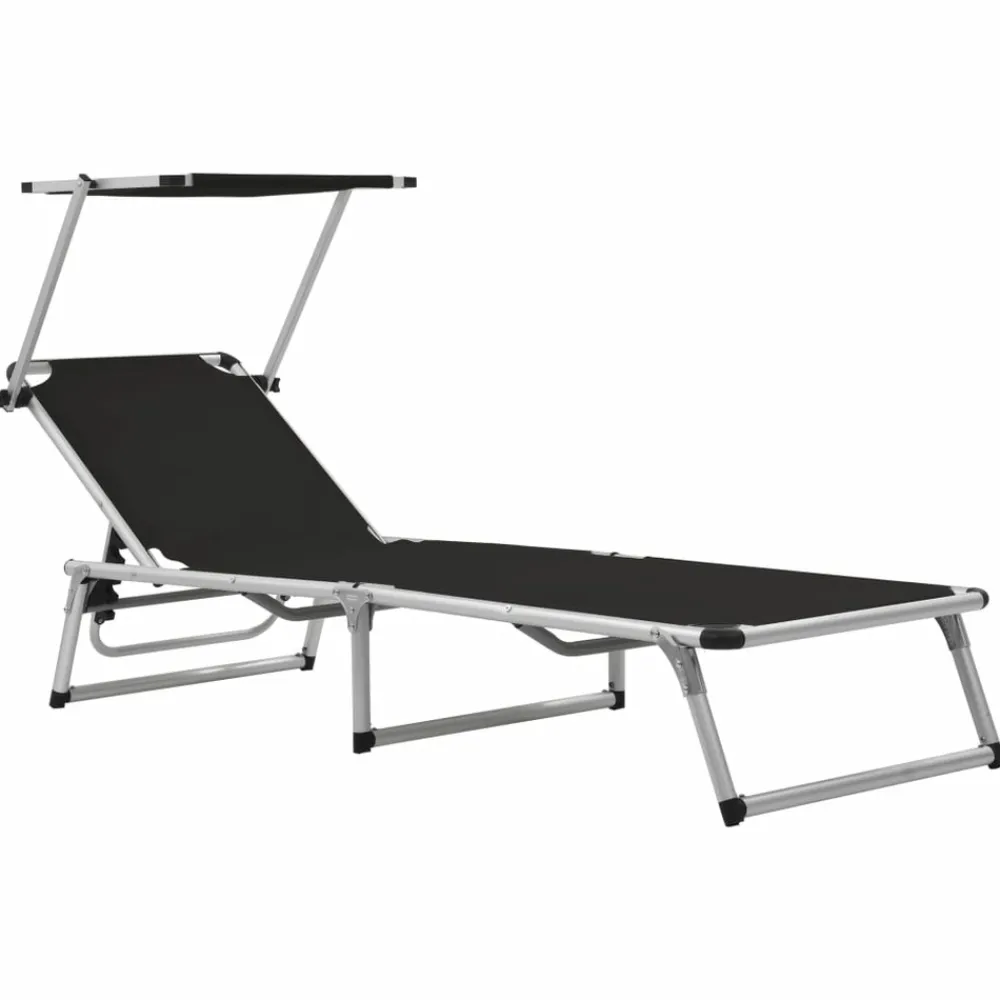 Maison Exclusive - Chaises longues pliables et toit lot de 2 aluminium textilène Discount