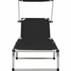 Maison Exclusive - Chaises longues pliables et toit lot de 2 aluminium textilène Discount
