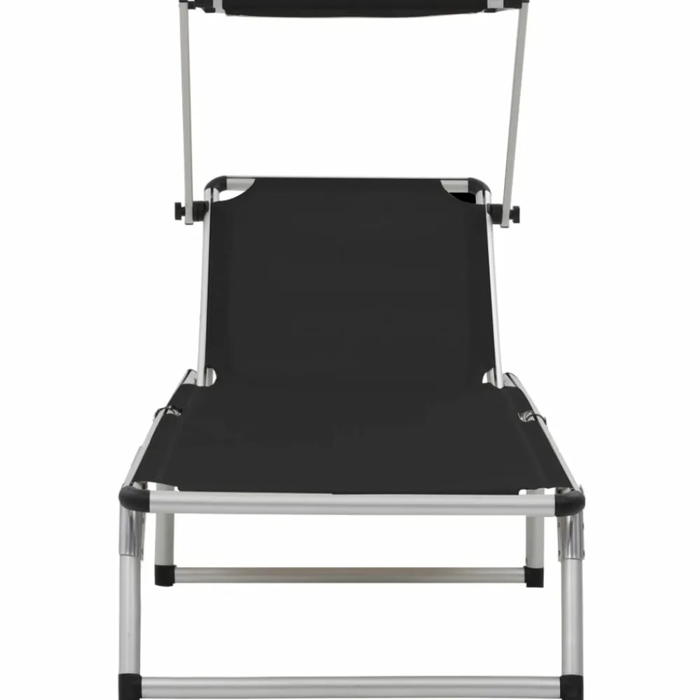 Maison Exclusive - Chaises longues pliables et toit lot de 2 aluminium textilène Discount