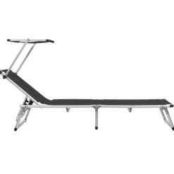 Maison Exclusive - Chaises longues pliables et toit lot de 2 aluminium textilène Discount