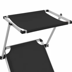 Maison Exclusive - Chaises longues pliables et toit lot de 2 aluminium textilène Discount