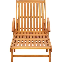 Maison Exclusive Bains De Soleil, Transats Et Hamacs | - Chaises longues lot de 2 avec table et coussins acacia solide