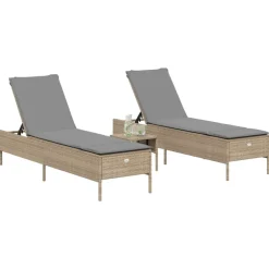 Maison Exclusive Bains De Soleil, Transats Et Hamacs | - Chaises longues avec coussins lot de 2 beige résine tressée