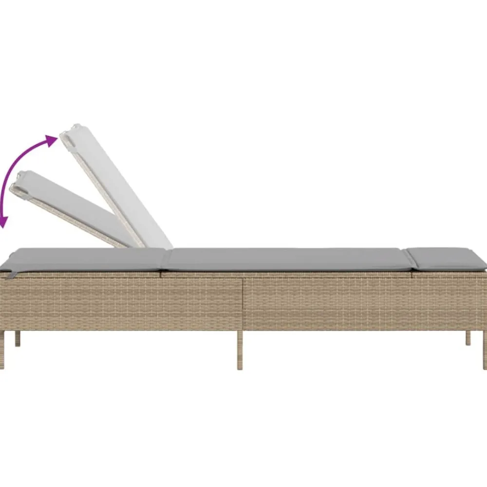 Maison Exclusive Bains De Soleil, Transats Et Hamacs | - Chaises longues avec coussins lot de 2 beige résine tressée