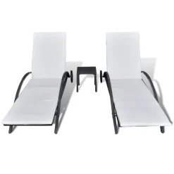 Maison Exclusive - Chaises longues avec table résine tressée noir