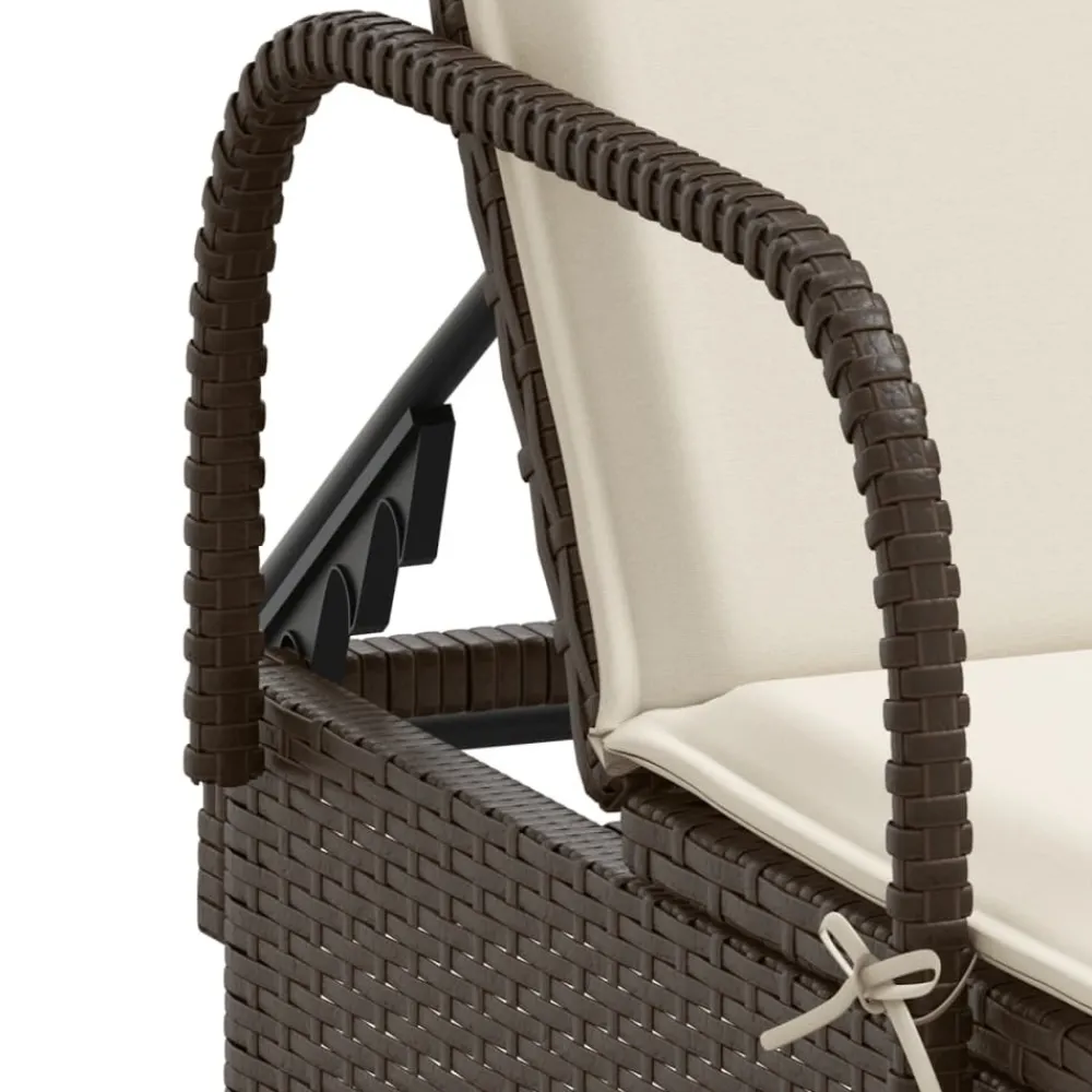 Maison Exclusive Bains De Soleil, Transats Et Hamacs | - Chaises longues avec coussins lot de 2 marron résine tressée