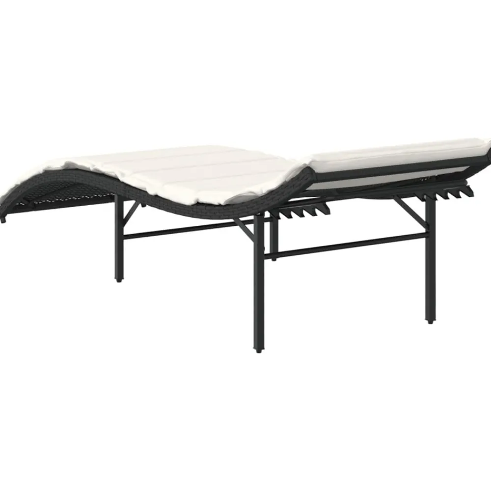 Maison Exclusive - Chaises longues lot de 2 avec coussins noir résine tressée Best