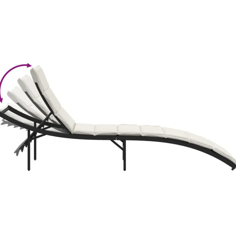 Maison Exclusive - Chaises longues lot de 2 avec coussins noir résine tressée Best