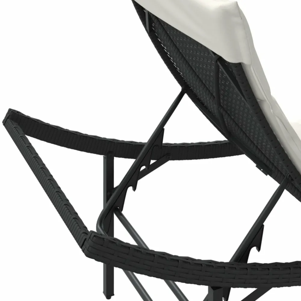 Maison Exclusive - Chaises longues lot de 2 avec coussins noir résine tressée Best