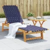 Maison Exclusive - Chaises longues et table bleu foncé bois d'acacia solide tissu Best