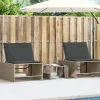 Maison Exclusive - Chaises longues 2 pièces avec table en résine tressée grise Online