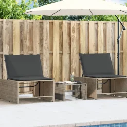 Maison Exclusive - Chaises longues 2 pièces avec table en résine tressée grise Online