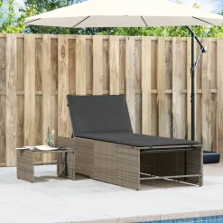 Maison Exclusive - Chaises longues 2 pièces avec table en résine tressée grise Online