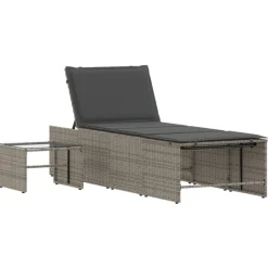 Maison Exclusive - Chaises longues 2 pièces avec table en résine tressée grise Online