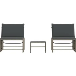 Maison Exclusive - Chaises longues 2 pièces avec table en résine tressée grise Online
