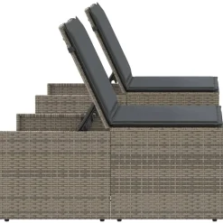 Maison Exclusive - Chaises longues 2 pièces avec table en résine tressée grise Online