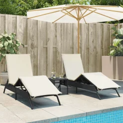 Maison Exclusive - Chaises longues lot de 2 avec table noir résine tressée Online