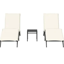 Maison Exclusive - Chaises longues lot de 2 avec table noir résine tressée Online