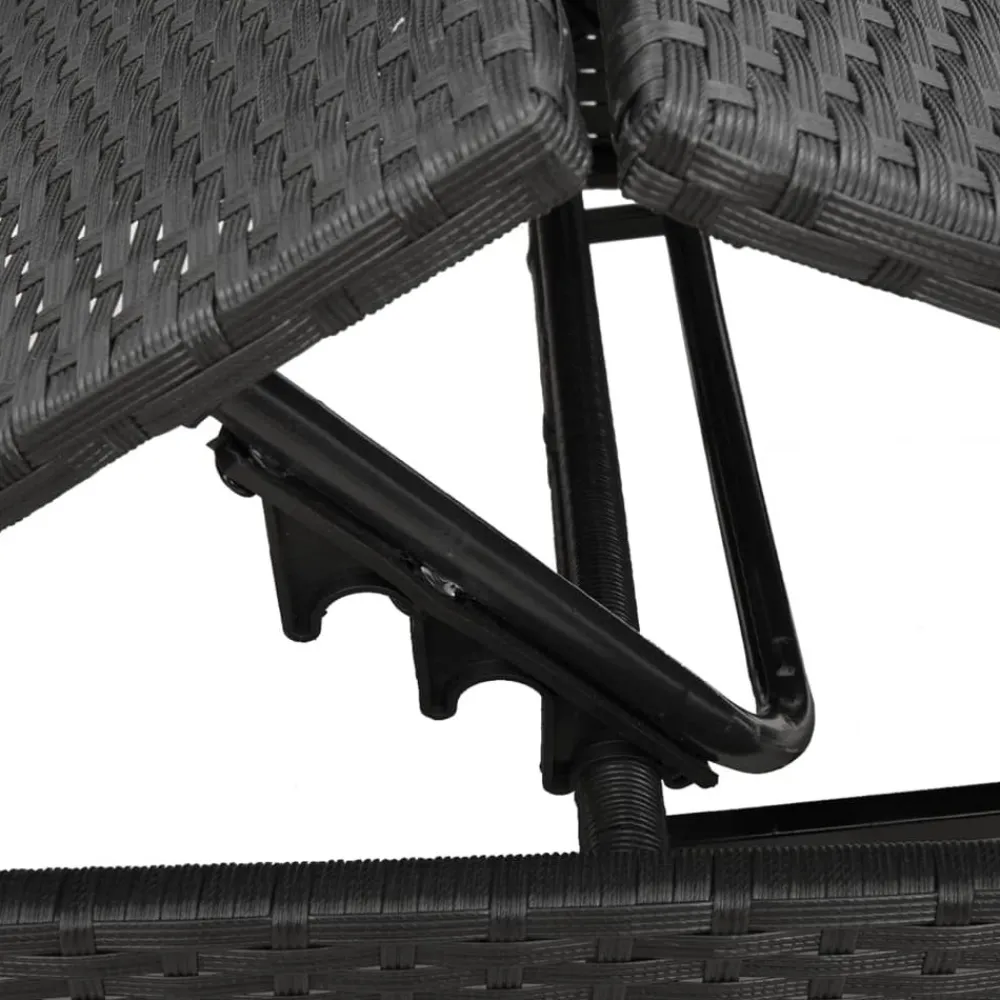 Maison Exclusive - Chaises longues lot de 2 avec table noir résine tressée Online