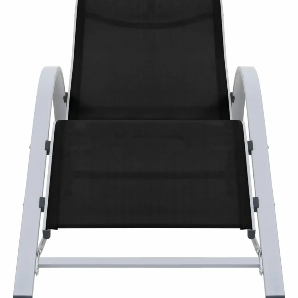 Maison Exclusive - Chaises longues lot de 2 avec table aluminium noir Clearance