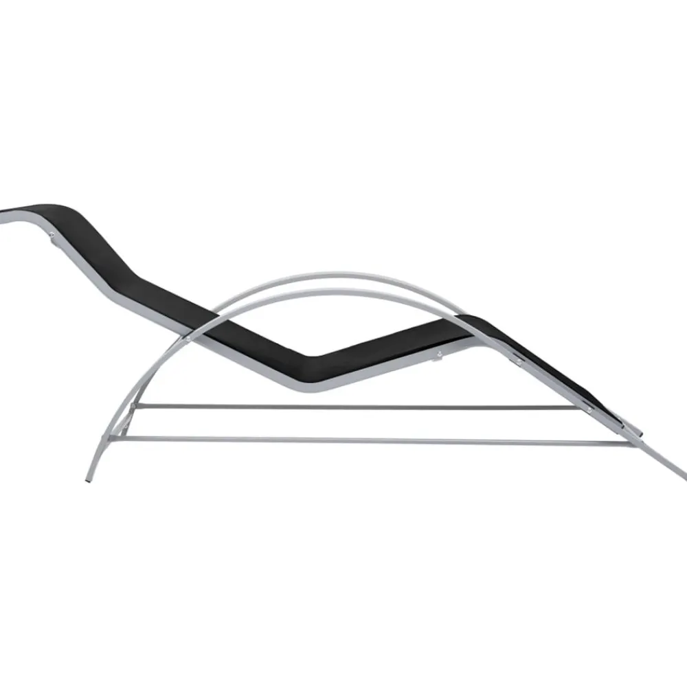Maison Exclusive - Chaises longues lot de 2 avec table aluminium noir Clearance