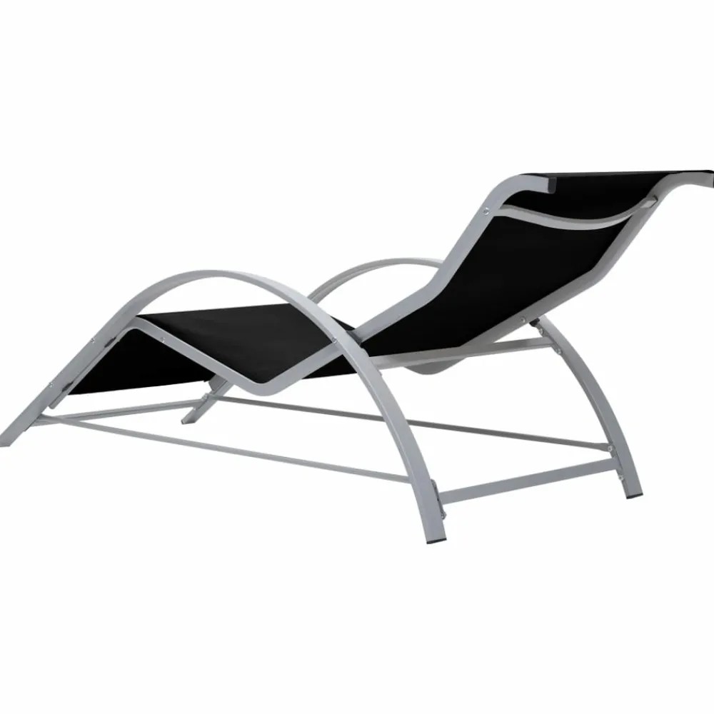 Maison Exclusive - Chaises longues lot de 2 avec table aluminium noir Clearance