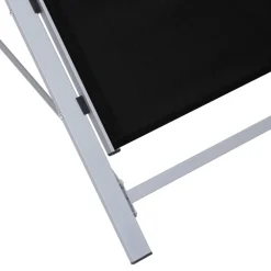 Maison Exclusive - Chaises longues lot de 2 avec table aluminium noir Clearance